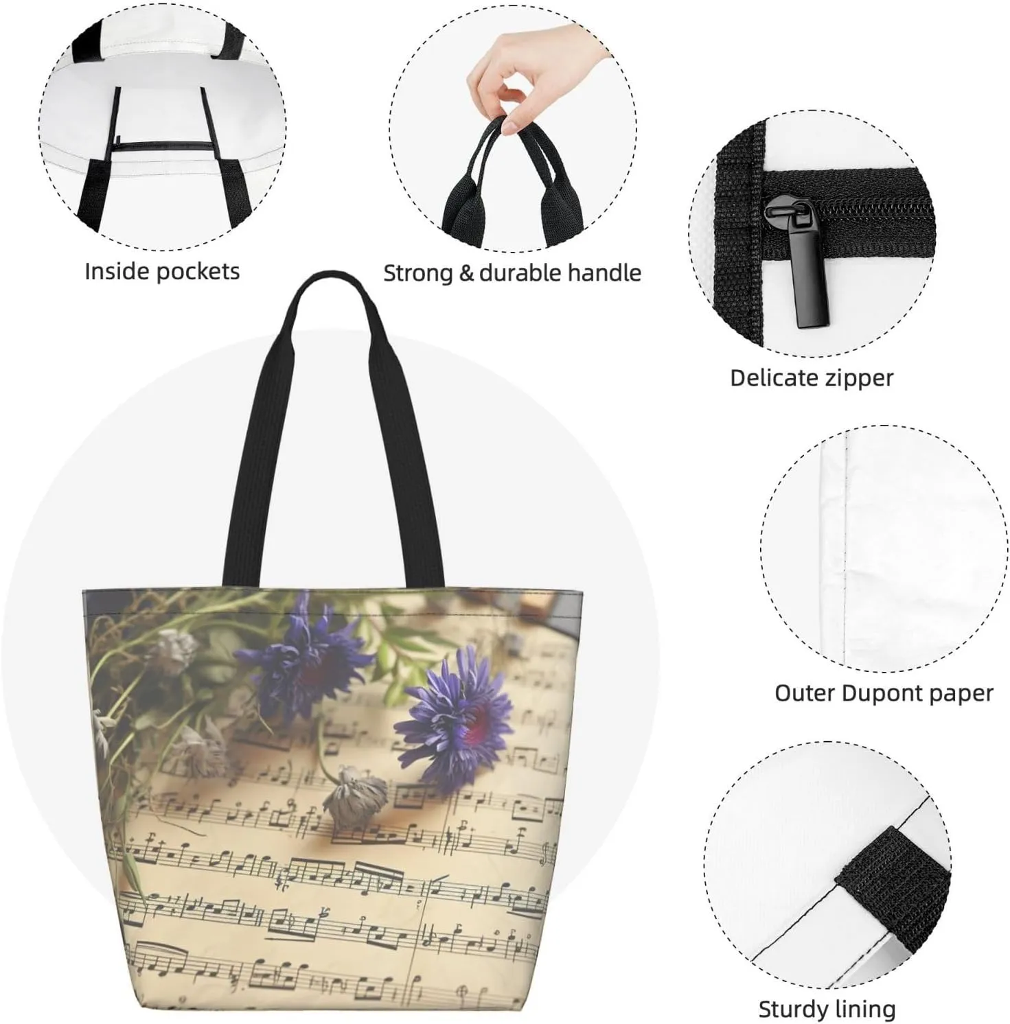 Tote Bag for Women Grocery Bag Reusable Shopping Bag Paint colors Handbag Foldable Shoulder Bag