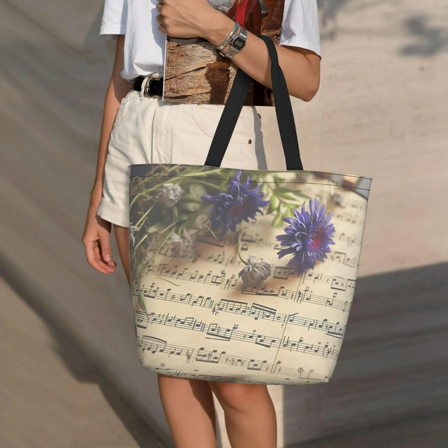 Tote Bag for Women Grocery Bag Reusable Shopping Bag Paint colors Handbag Foldable Shoulder Bag