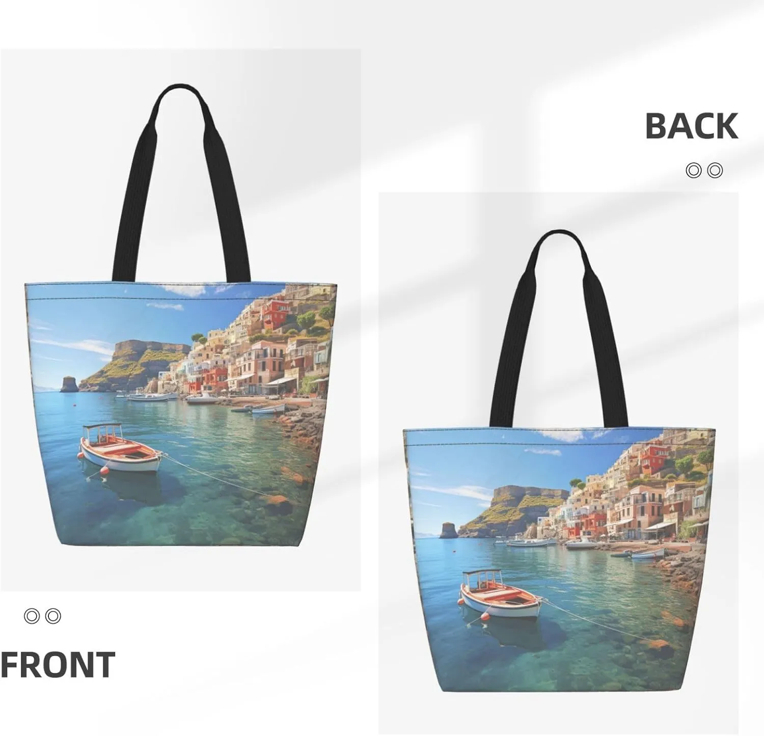 Tote Bag for Women Grocery Bag Reusable Shopping Bag Tiger Colorful Sunset Handbag Foldable Shoulder Bag