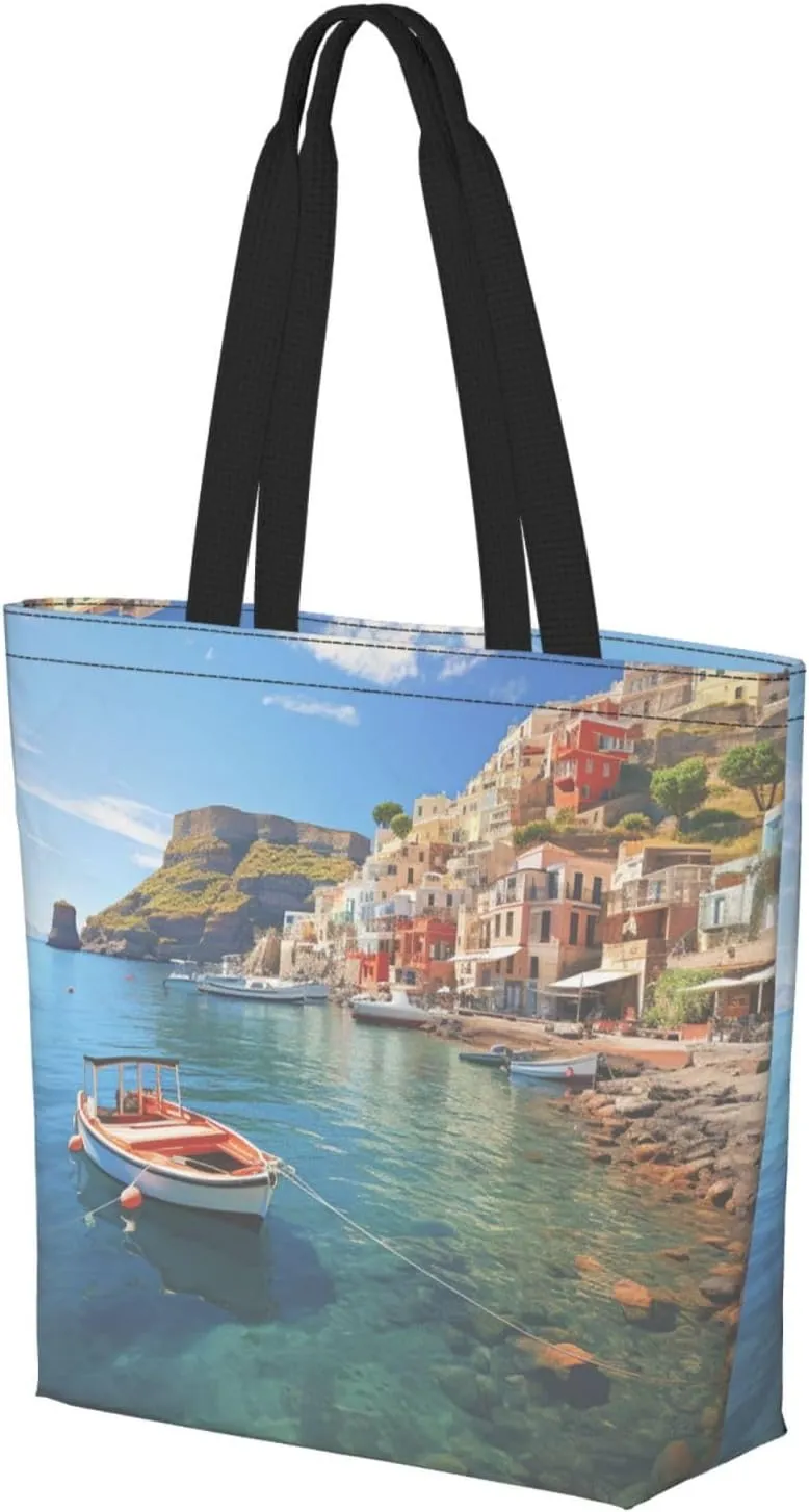 Tote Bag for Women Grocery Bag Reusable Shopping Bag Tiger Colorful Sunset Handbag Foldable Shoulder Bag