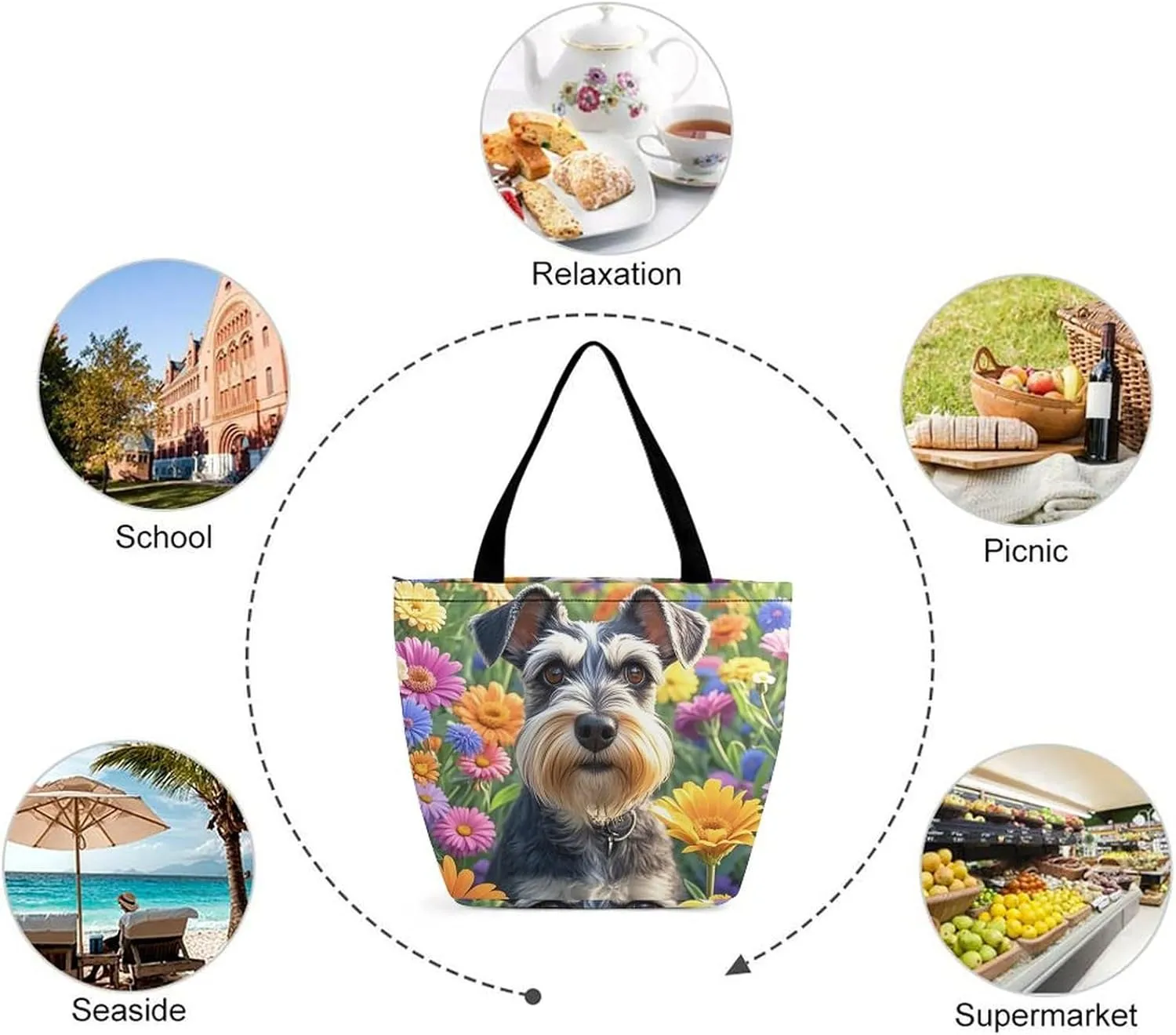 Tote Bag for Women Grocery Bag Snow Owl Foldable Shopping Bags Reusable Large Tote Bag