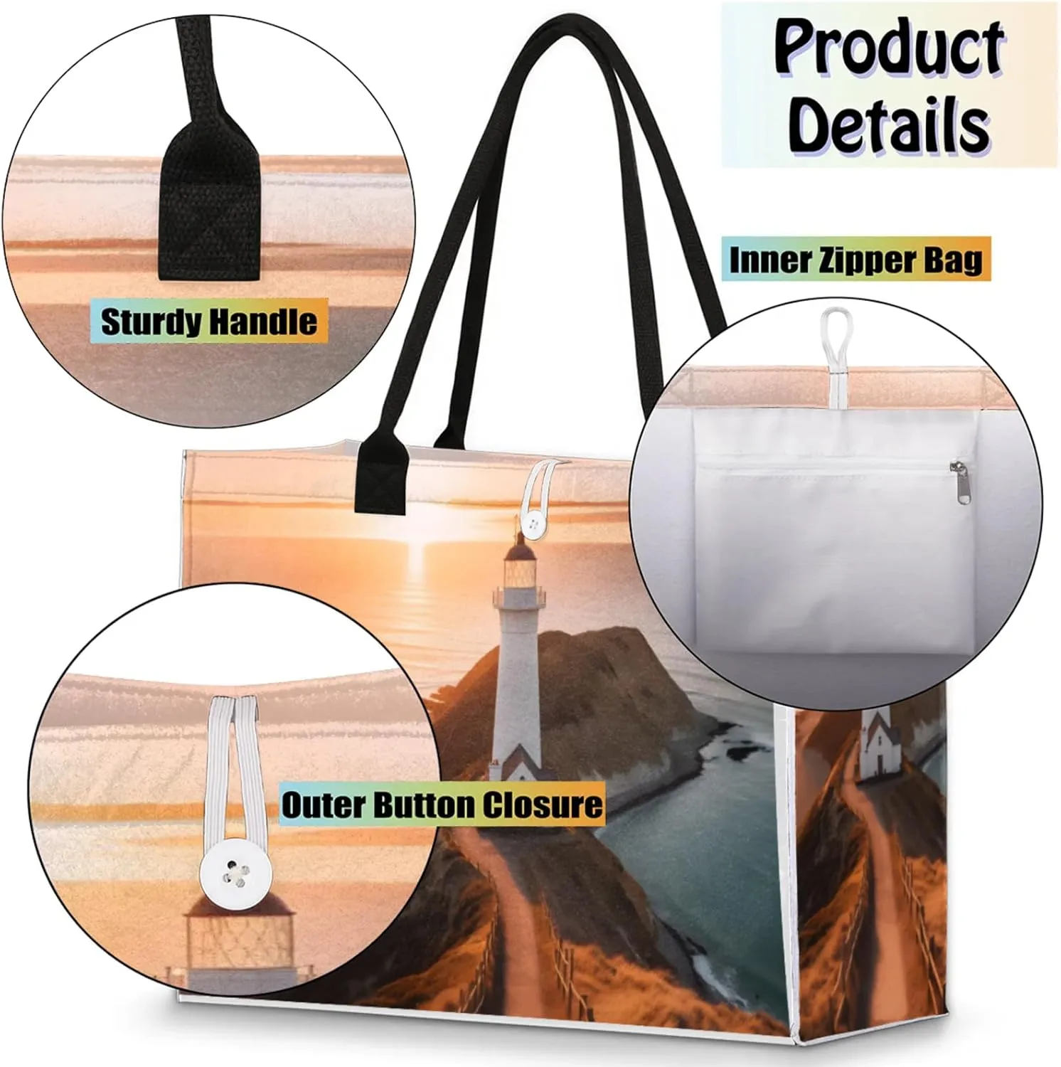 Tote Bag for Women Reusable Canvas Shoulder Bag