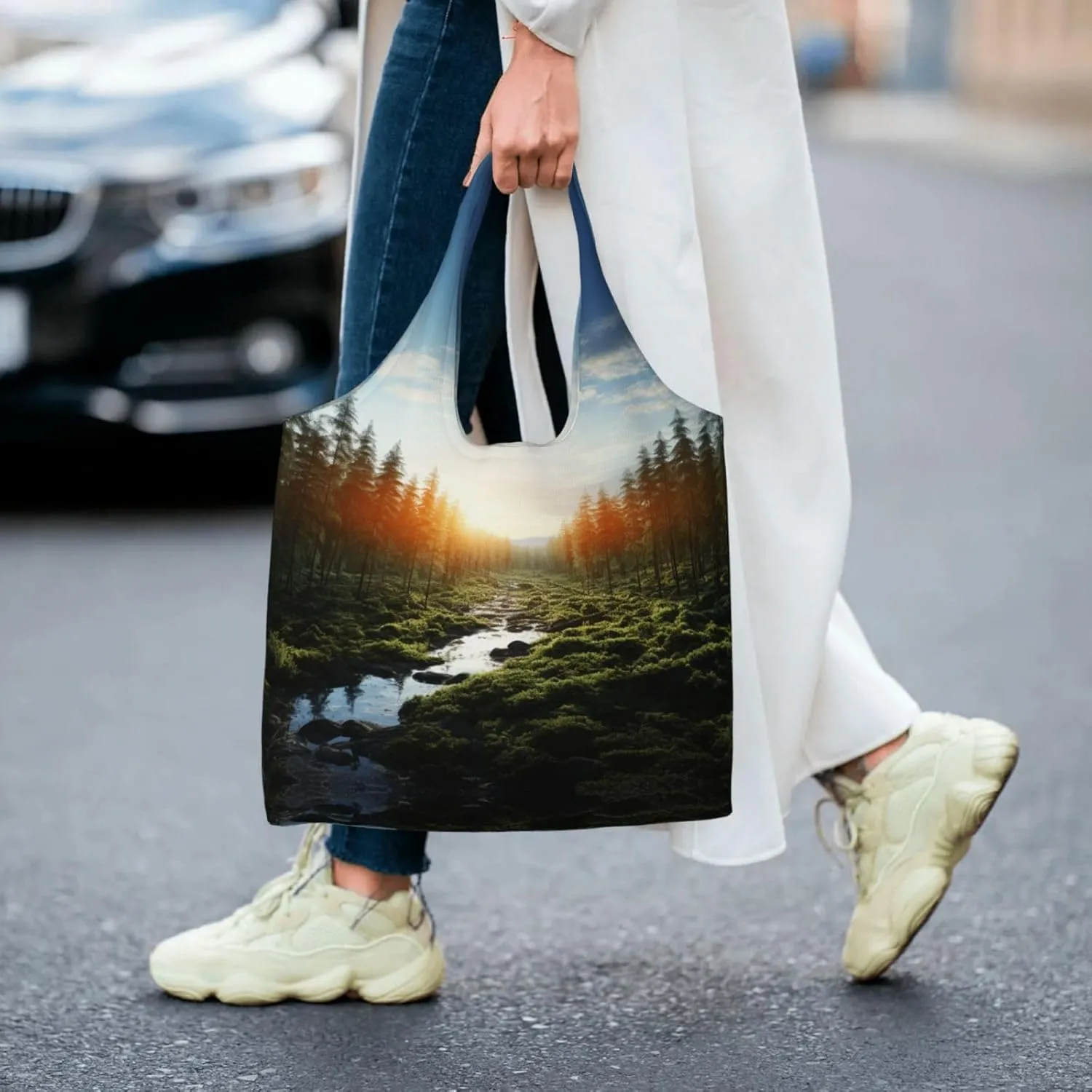 Tote Bag for Women Reusable Grocery Bag Canvas Shopping Bag Math question Handbag Foldable Shoulder Bag