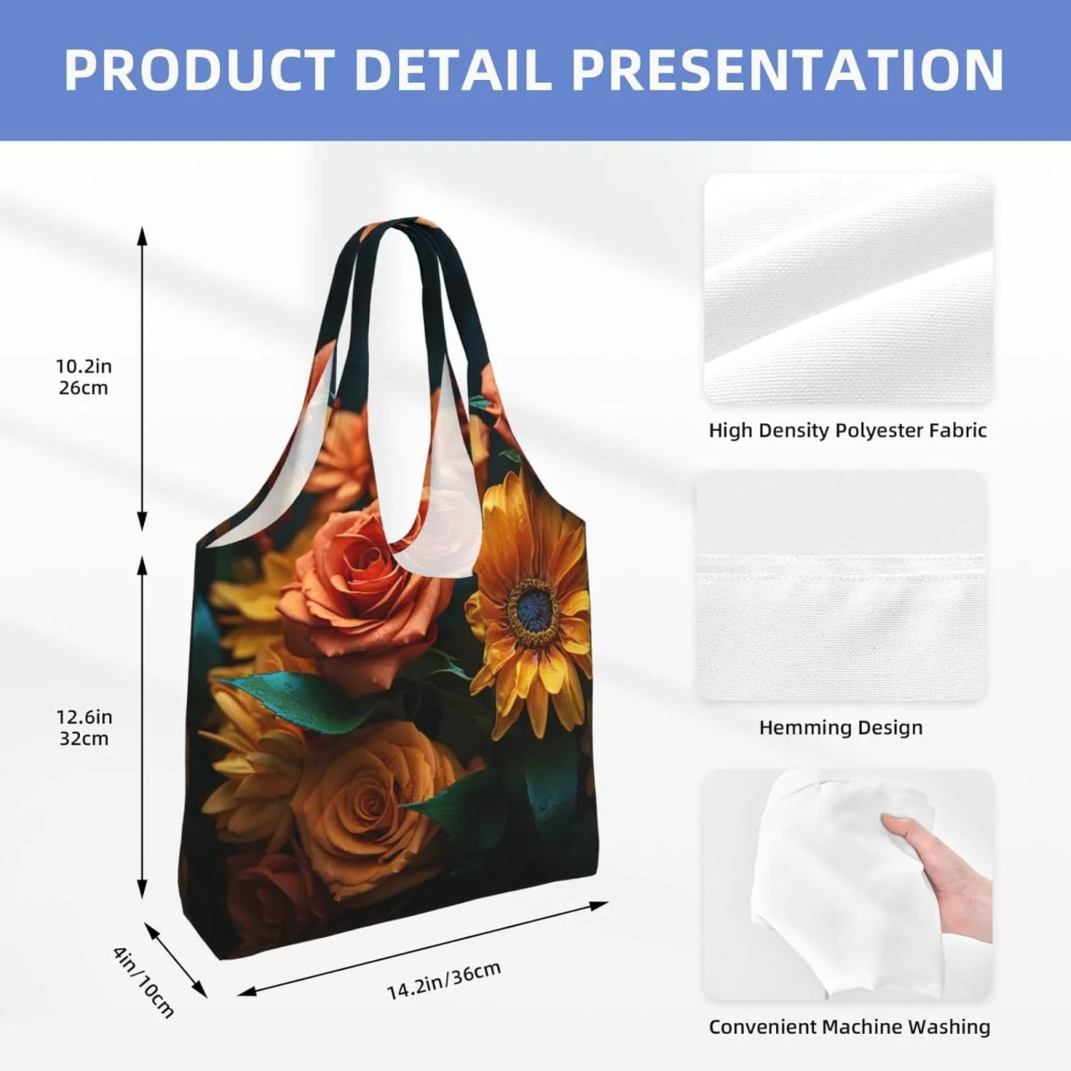 Tote Bag for Women Reusable Grocery Bag Canvas Shopping Bag Universe Starry Stars Handbag Foldable Shoulder Bag