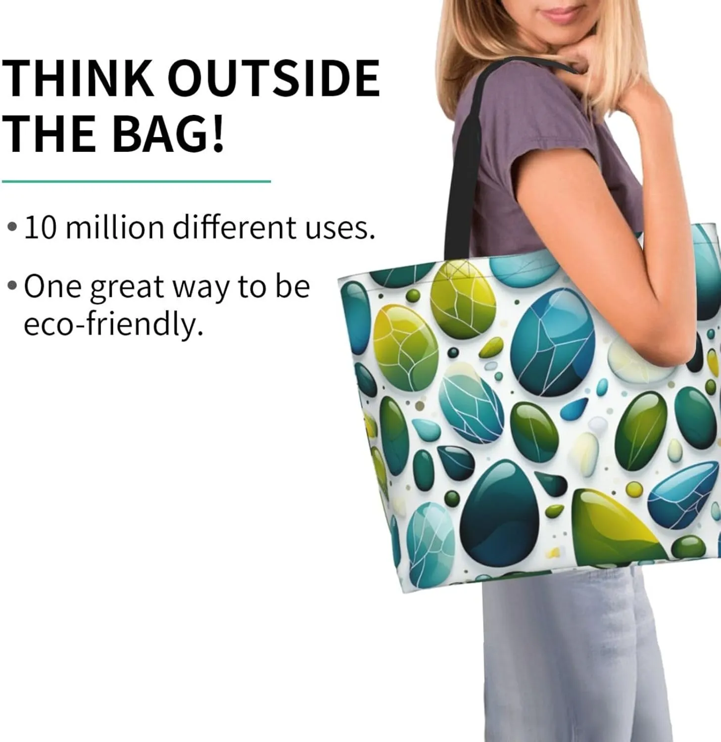 Tote Bag for Women Reusable Grocery Bag Shopping Bag Colorful Handprints Tote Bags Handbag Foldable Shoulder Bag