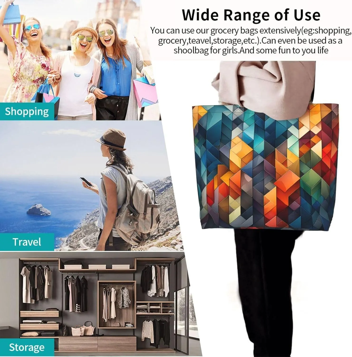 Tote Bag for Women Reusable Grocery Bag Shopping Bag Dalmatian Tote Bags Handbag Foldable Shoulder Bag