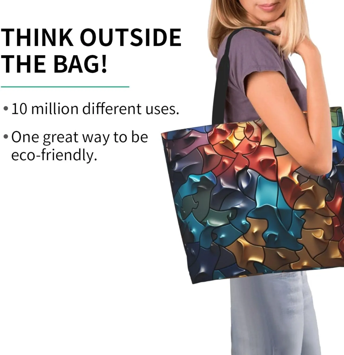 Tote Bag for Women Reusable Grocery Bag Shopping Bag Red Shark Image Tote Bags Handbag Foldable Shoulder Bag