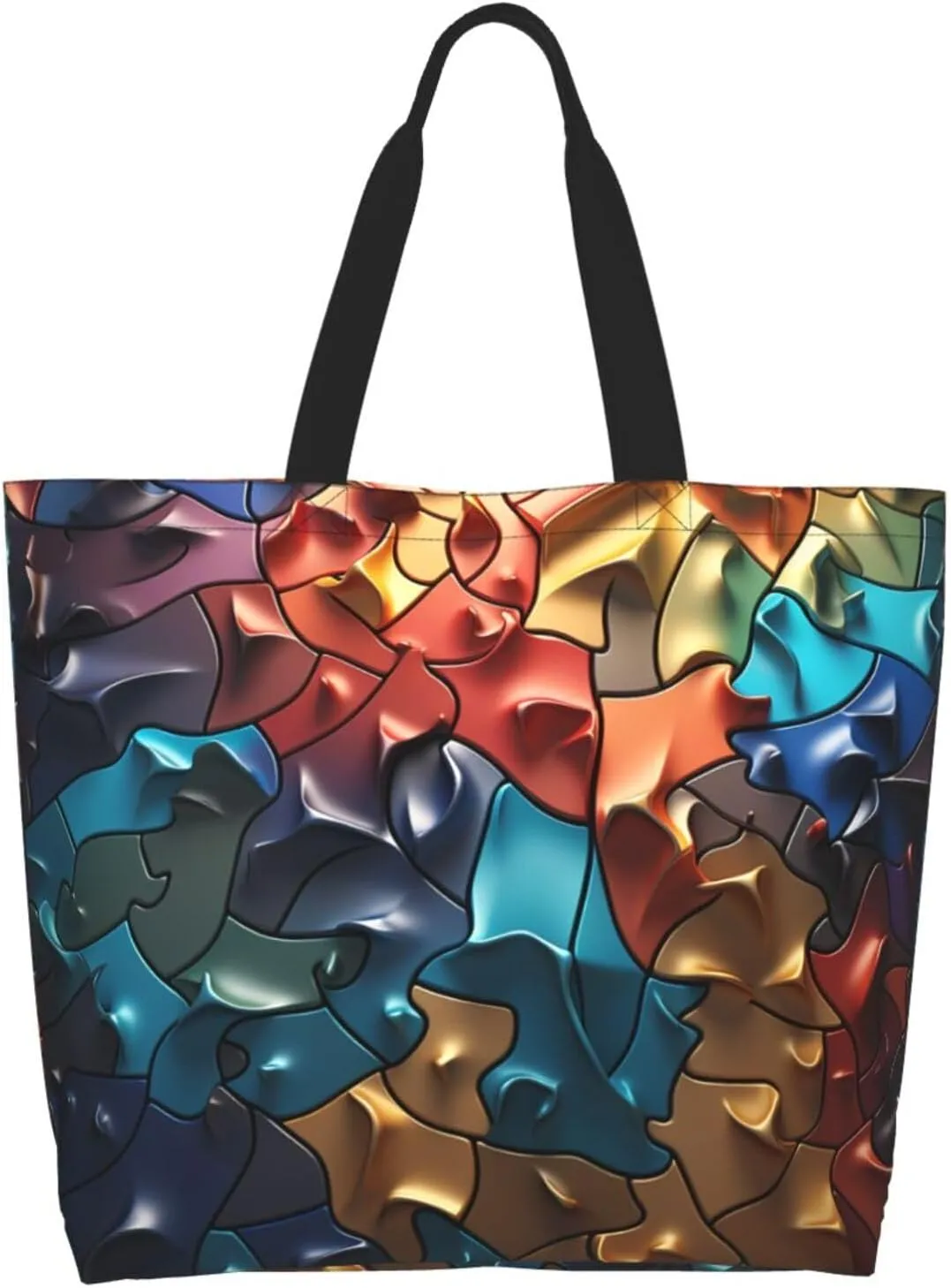 Tote Bag for Women Reusable Grocery Bag Shopping Bag Red Shark Image Tote Bags Handbag Foldable Shoulder Bag