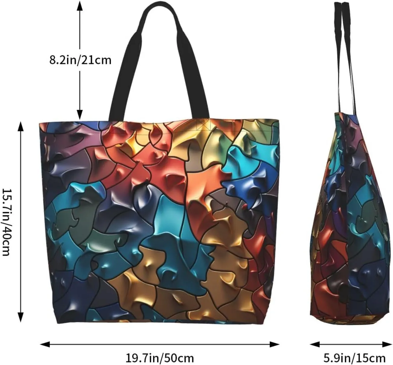 Tote Bag for Women Reusable Grocery Bag Shopping Bag Red Shark Image Tote Bags Handbag Foldable Shoulder Bag