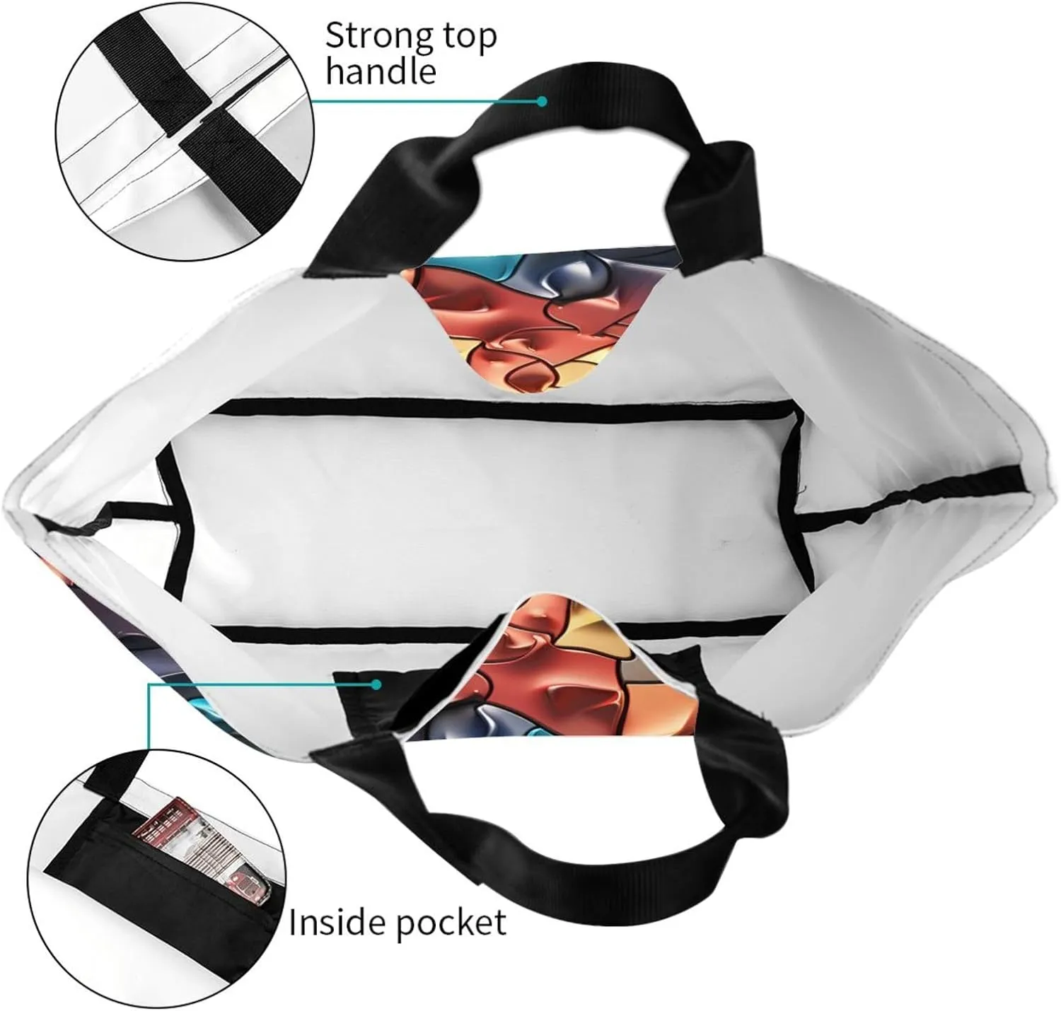 Tote Bag for Women Reusable Grocery Bag Shopping Bag Red Shark Image Tote Bags Handbag Foldable Shoulder Bag