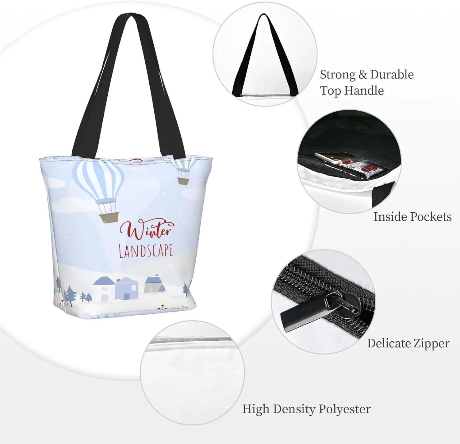Tote Bag for Women, Skyline New York City Tote Bag, Travel Tote Handbags for Gym