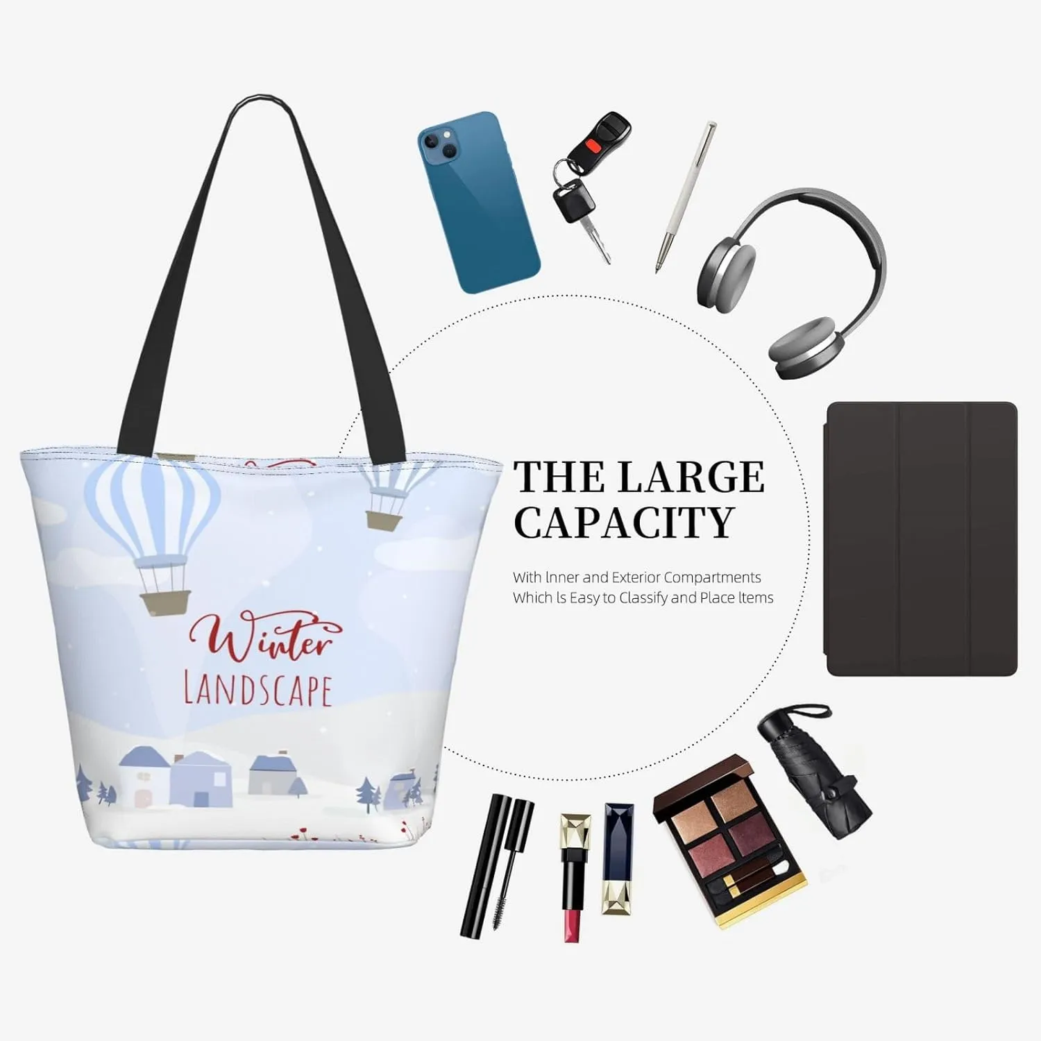 Tote Bag for Women, Skyline New York City Tote Bag, Travel Tote Handbags for Gym