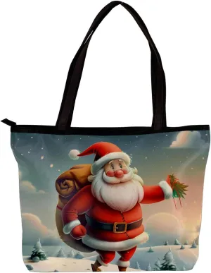 Tote Bag, Large Tote Bag, Tote Bag with Zipper, Cartoon Rainforest Dinosaur and Egg, Totes for Women