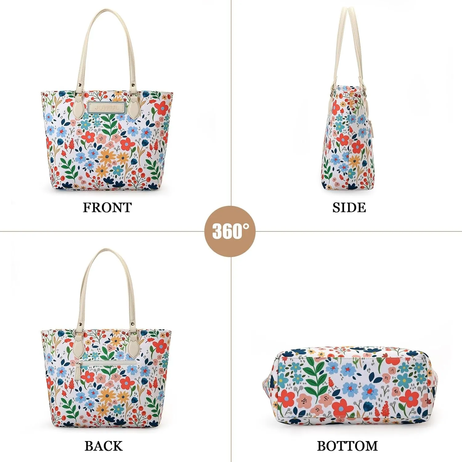 Tote bags for women, tote purse, nylon tote bag, with zipper and pockets, waterproof, lightweight