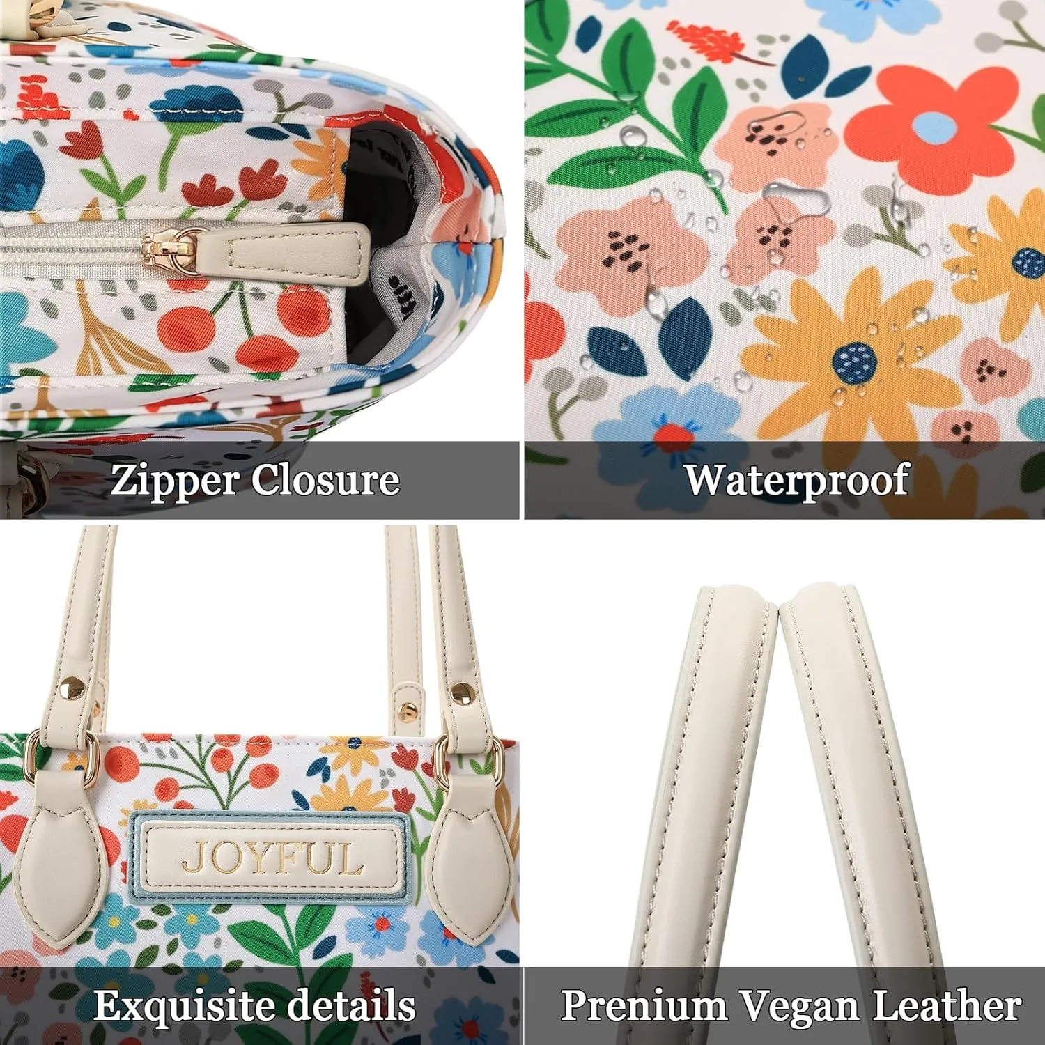 Tote bags for women, tote purse, nylon tote bag, with zipper and pockets, waterproof, lightweight