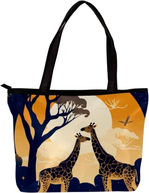Tote Bags for Women,Womens Handbags,Small Tote Bag,African Giraffe Grassland