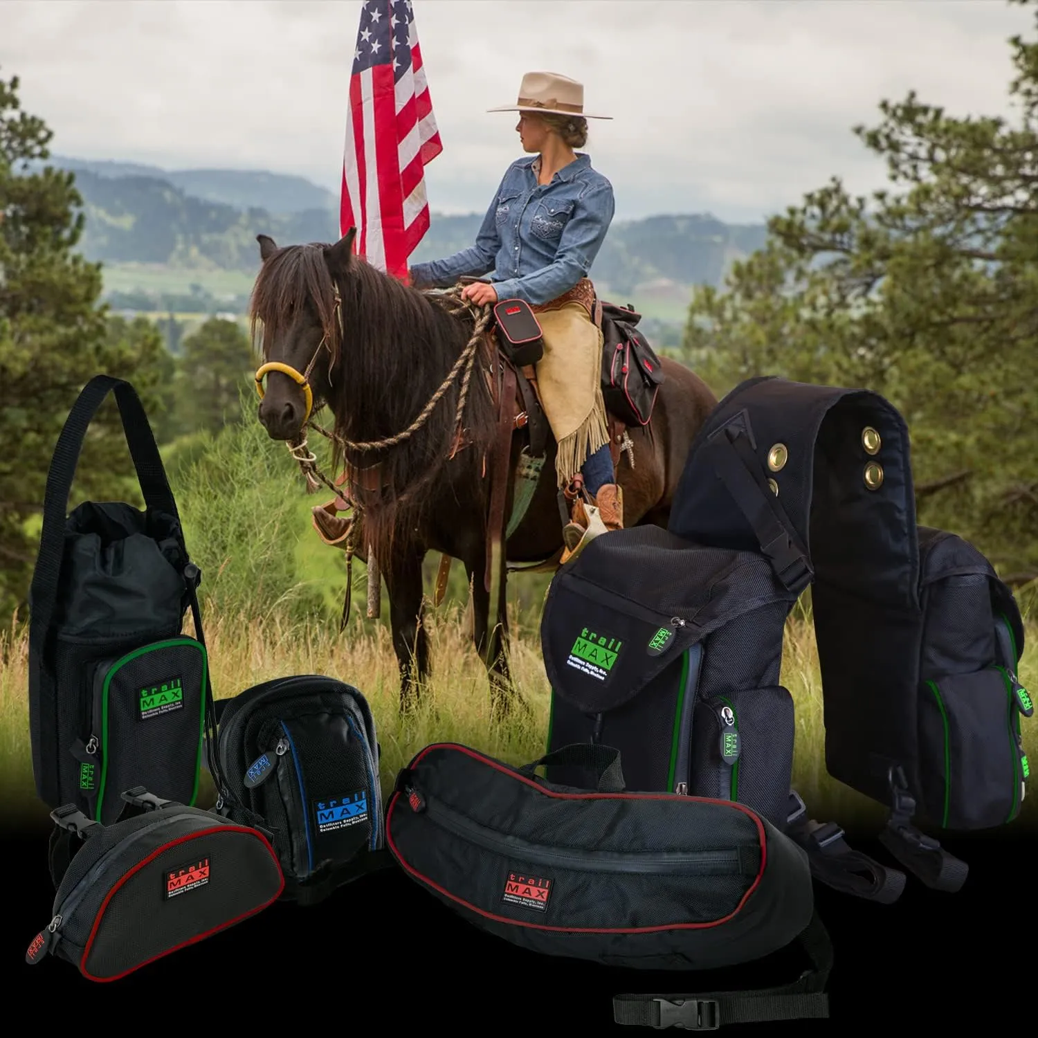 TrailMax 500 Series Insulated & Padded Front Pocket Saddle Bag for Trail Riding; Cellphone Saddle Front Pocket; Trail Riding Cellphone Bag; Saddle Front Pocket