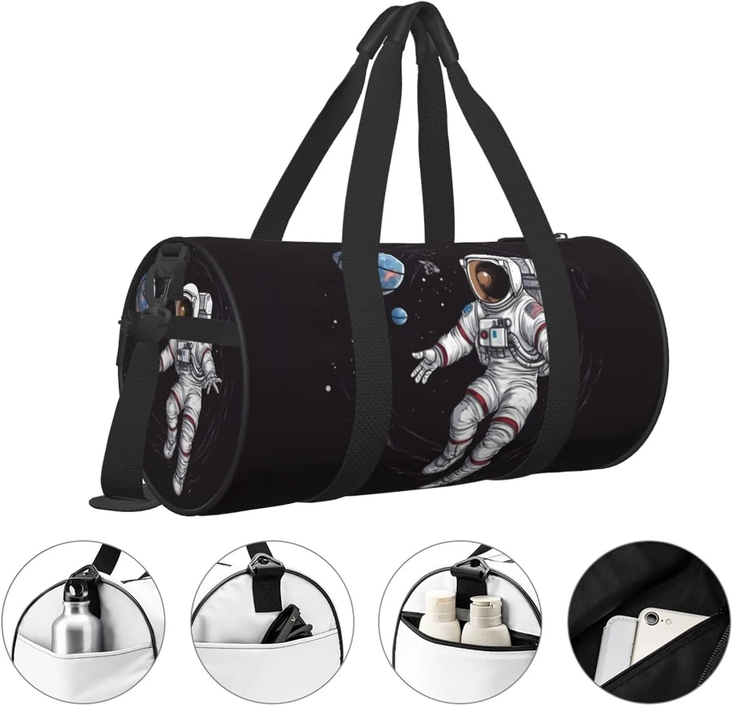Travel Bag For Women,Astronaut Space Basketball Print Personal Item Duffle Bags,Weekend Travel Duffel Tote Bag,Travel Sport Gym Bag For Men,Airplane Travel Essentials For Flying