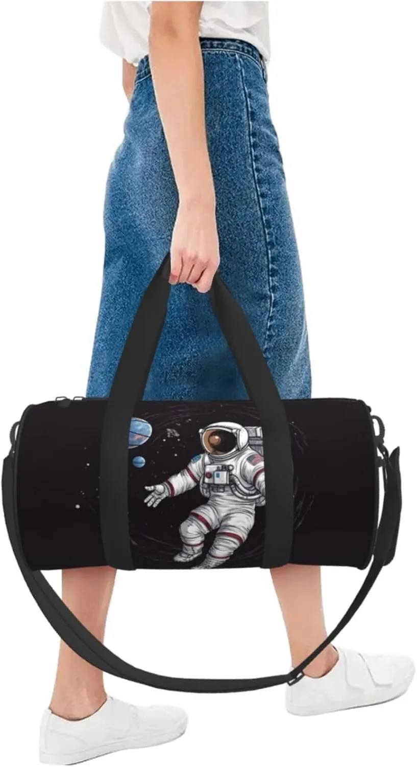 Travel Bag For Women,Astronaut Space Basketball Print Personal Item Duffle Bags,Weekend Travel Duffel Tote Bag,Travel Sport Gym Bag For Men,Airplane Travel Essentials For Flying
