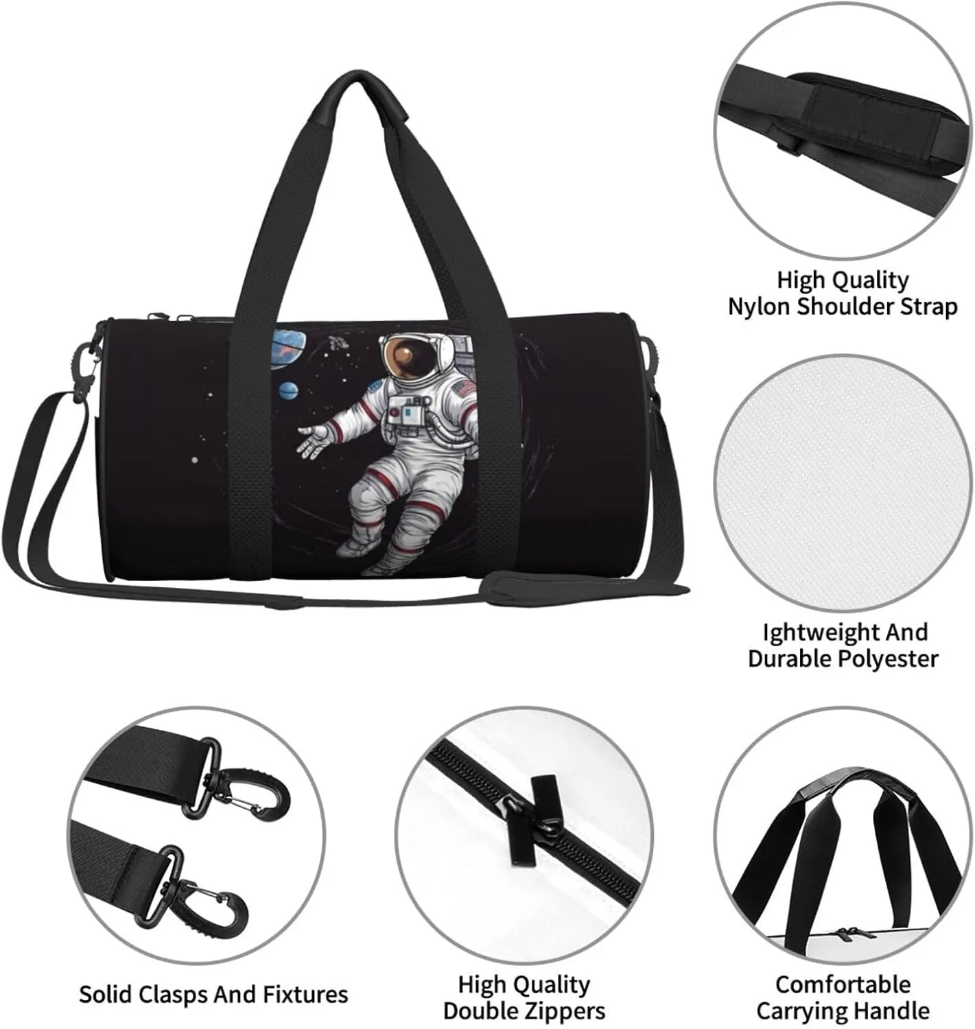 Travel Bag For Women,Astronaut Space Basketball Print Personal Item Duffle Bags,Weekend Travel Duffel Tote Bag,Travel Sport Gym Bag For Men,Airplane Travel Essentials For Flying