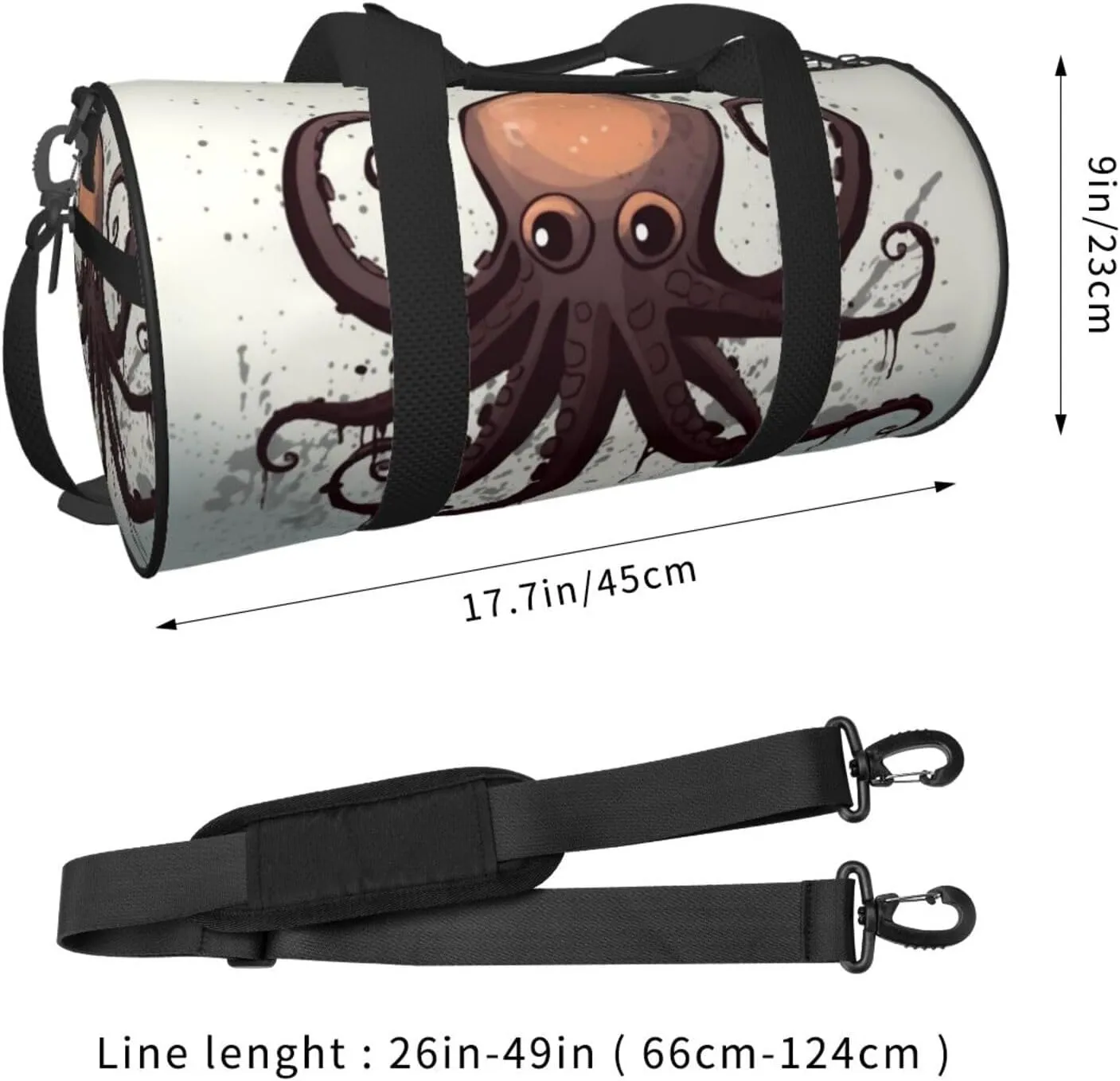 Travel Bag For Women,Octopus Print Personal Item Duffle Bags,Weekend Travel Duffel Tote Bag,Travel Sport Gym Bag For Men,Airplane Travel Essentials For Flying