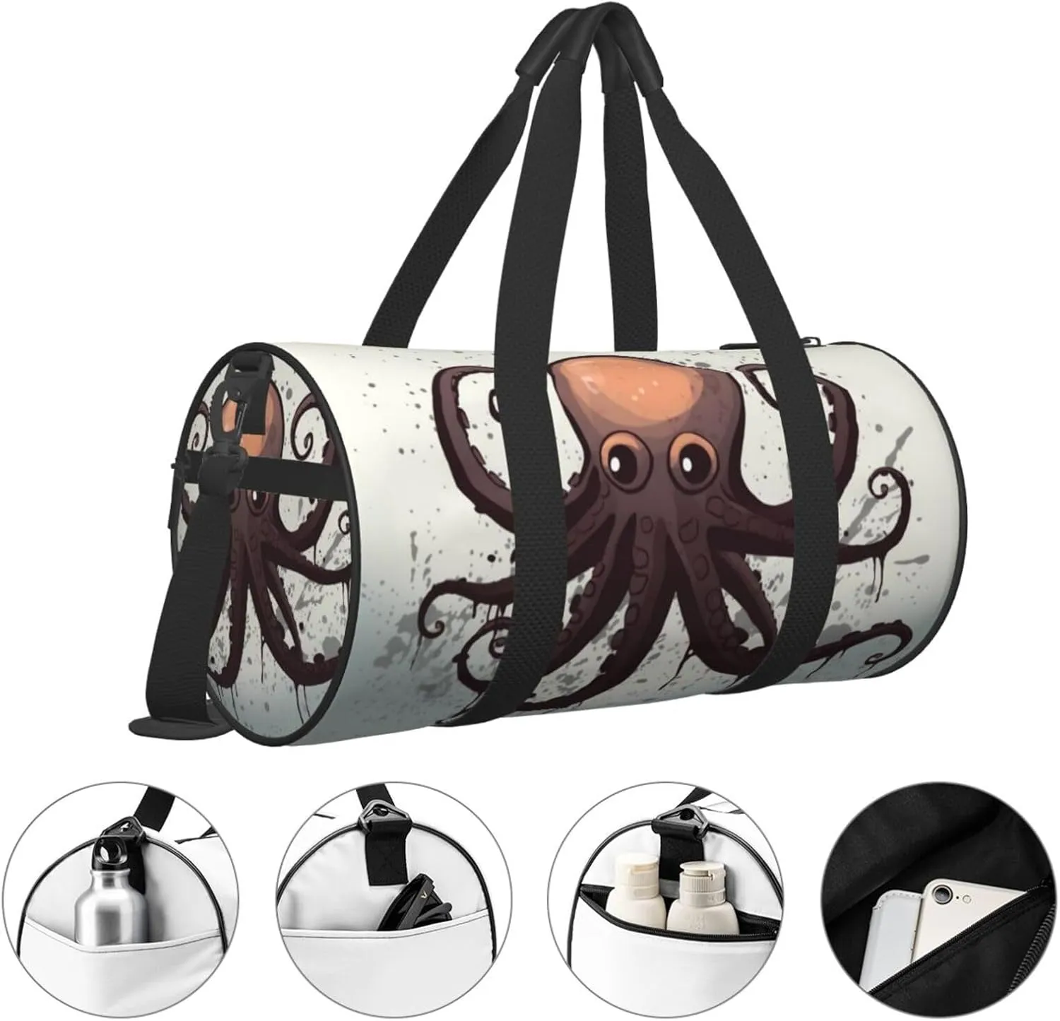 Travel Bag For Women,Octopus Print Personal Item Duffle Bags,Weekend Travel Duffel Tote Bag,Travel Sport Gym Bag For Men,Airplane Travel Essentials For Flying