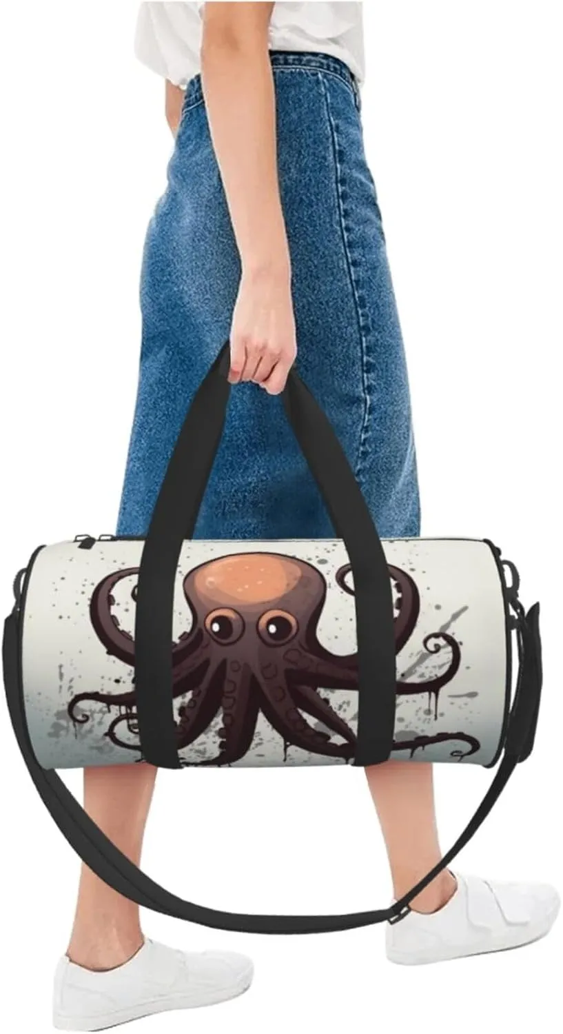 Travel Bag For Women,Octopus Print Personal Item Duffle Bags,Weekend Travel Duffel Tote Bag,Travel Sport Gym Bag For Men,Airplane Travel Essentials For Flying