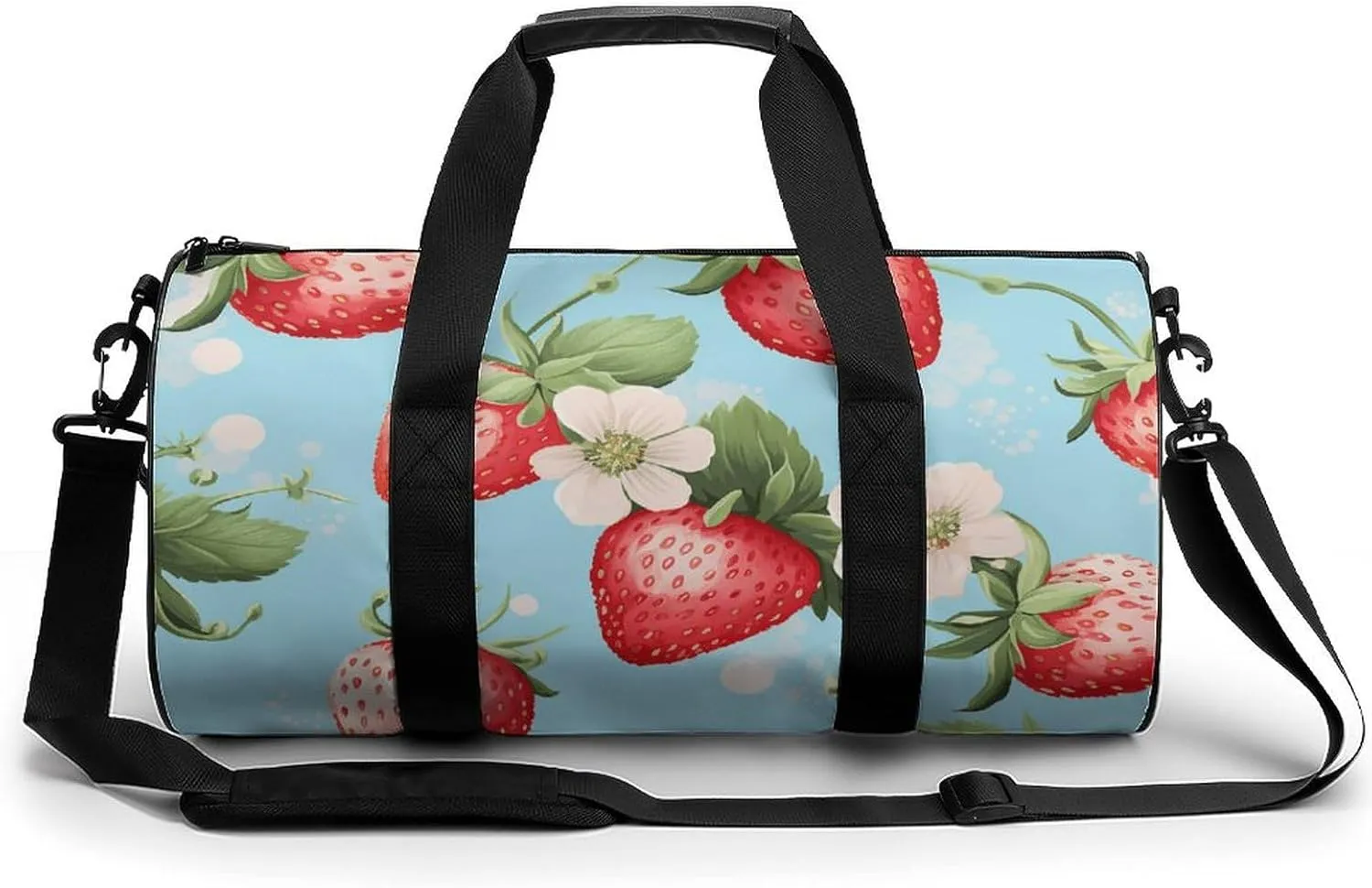 Travel Duffle Bag Peach Strawberry Pattern Weekender Bags for Women Large Capacity Travel Overnight Bags Foldable Carry On Tote Bags Lightweight Sport Gym Bag For Travel/Gift