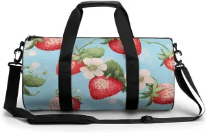 Travel Duffle Bag Peach Strawberry Pattern Weekender Bags for Women Large Capacity Travel Overnight Bags Foldable Carry On Tote Bags Lightweight Sport Gym Bag For Travel/Gift