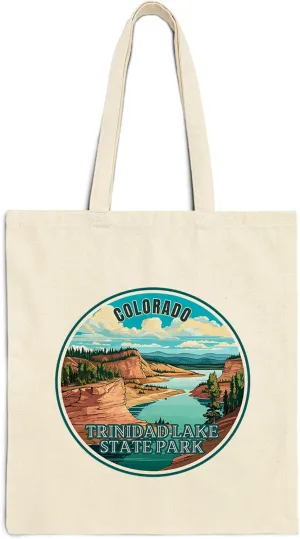 Trinidad Lake State Park Colorado Cotton Tote Bag for Women Men Casual Tote Bag Cloth Canvas Shopping Bags with Handles Cute Bags Everyday Use 15" x 16" Aesthetic Gift ID44997