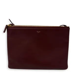 Trio Crossbody Bag Red in Calfskin, Gold hardware