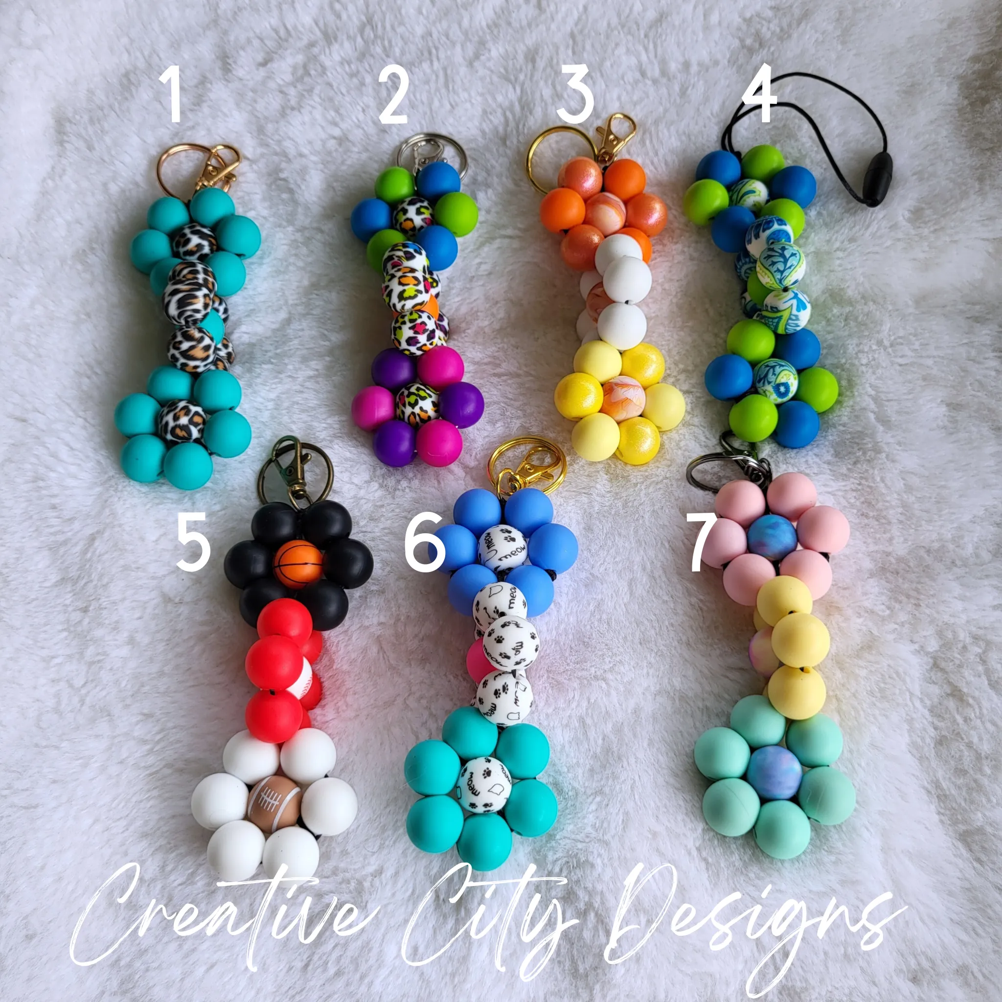Triple Flower Keychain