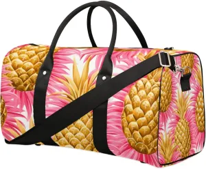 Tropical Fruit Pineapple Travel Duffel bag for Men Women Weekender Overnight Bag Gym Bag Carry On Luggage Bags for Yoga Workout Sports