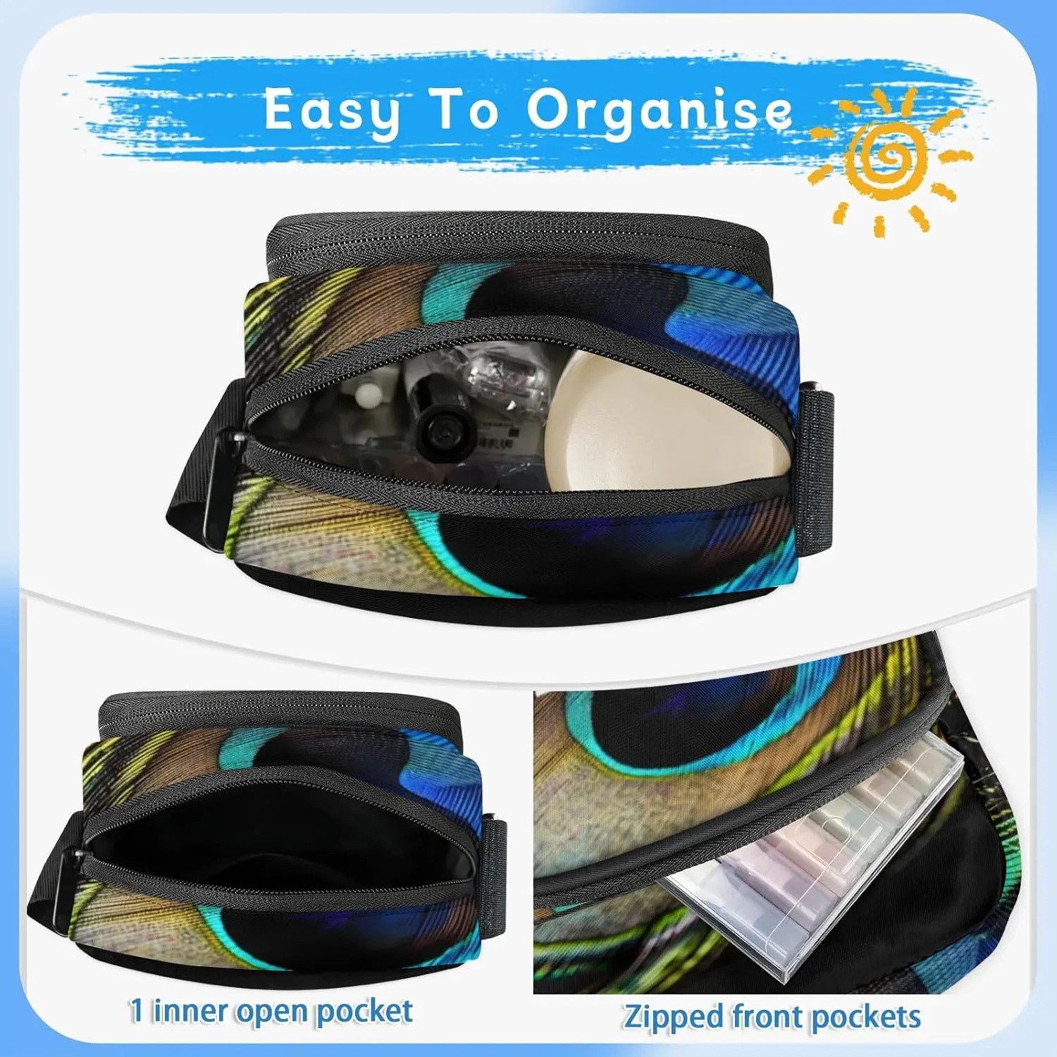 TropicalLife Personalized Crossbody Bag for Women Men Custom Name Messenger Bags