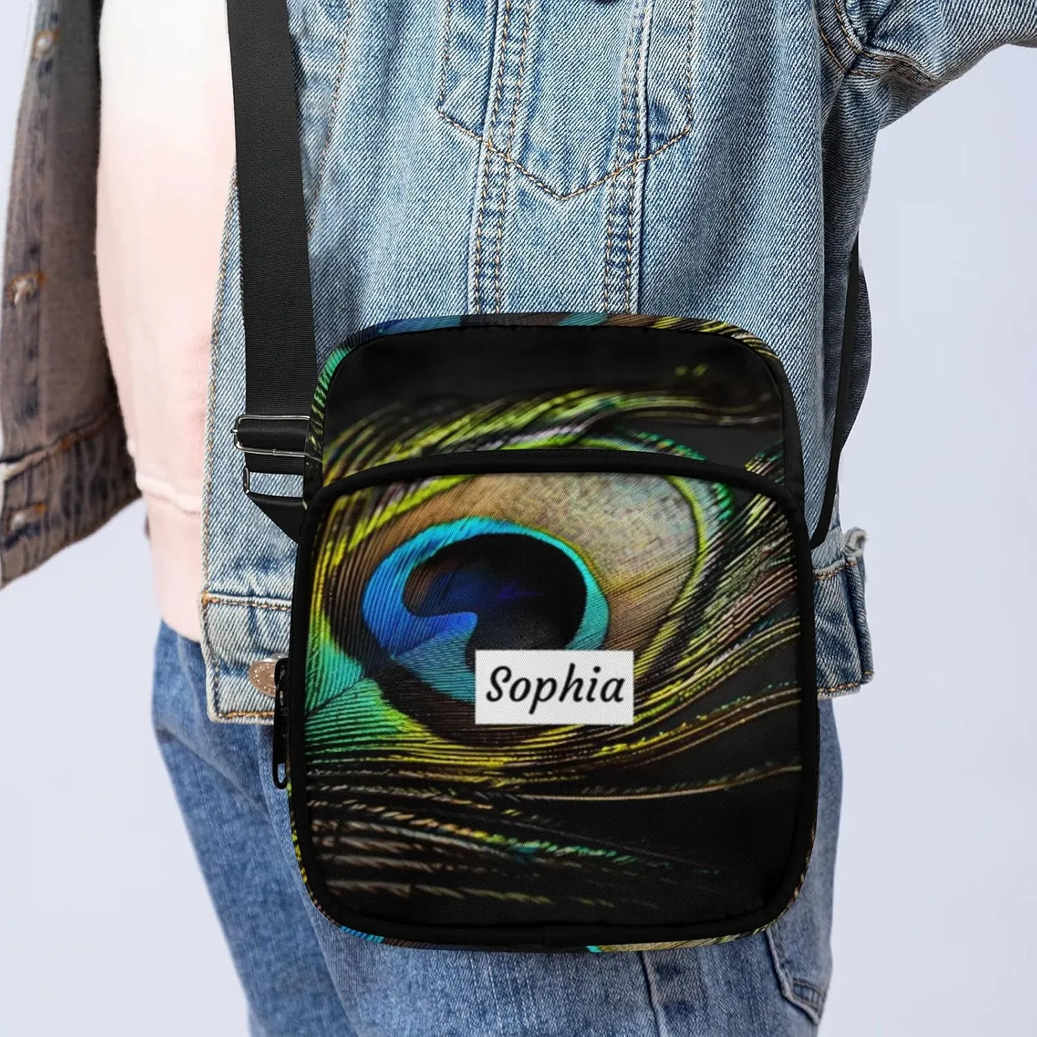 TropicalLife Personalized Crossbody Bag for Women Men Custom Name Messenger Bags