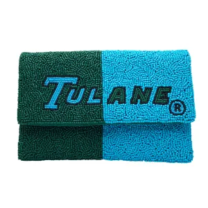 TULANE UNIVERSITY GREEN WAVE MINI CLUTCH