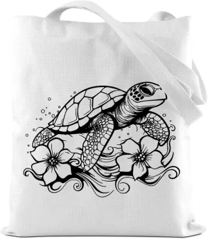 Turtle Gifts Shark Gifts Tote Bag, Hedgehog Horse Gifts for Women Girls, Animals Reusable Grocery Bag Shopping Bag