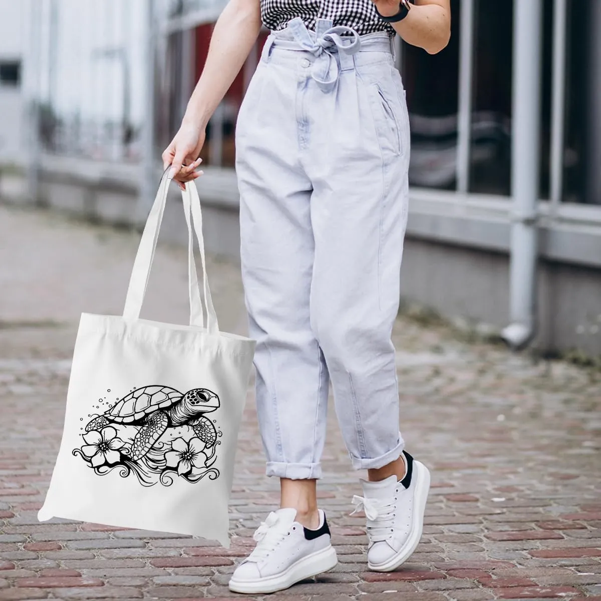 Turtle Gifts Shark Gifts Tote Bag, Hedgehog Horse Gifts for Women Girls, Animals Reusable Grocery Bag Shopping Bag