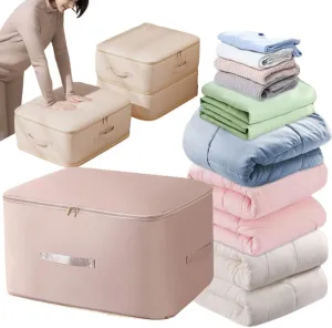 Ultra Space Saving Self Compression Organizer, Heavy Duty Moving Bags, Storage Tote for Space Saving, Self Compression Moving Organizer Bags for Comforters, Clothes, Blankets (Pink,XL(54*42*60CM))