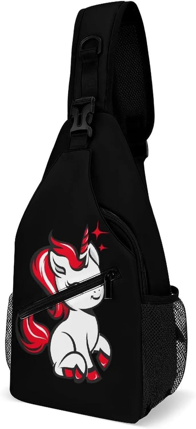 Uni-corn Crossbody Sling Backpack Multipurpose Chest Bag Casual Shoulder Bag Travel Hiking Daypack