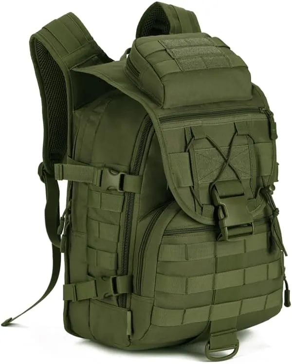 UNISTRENGH 40L Tactical Military Molle Backpack Water&Abrasion Resistant Outdoor Hunting Trekking Bag (Army green)