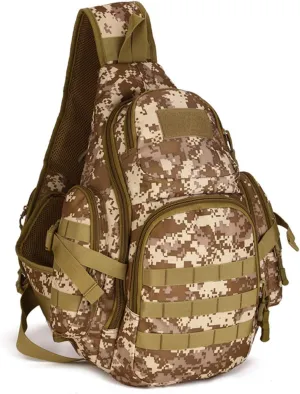 UNISTRENGH Tactical Military Sling Chest Daypack Crossbody MOLLE Laptop Backpack Large Shoulder Duffel Bags Gear Duty Pack (Desert Camo)