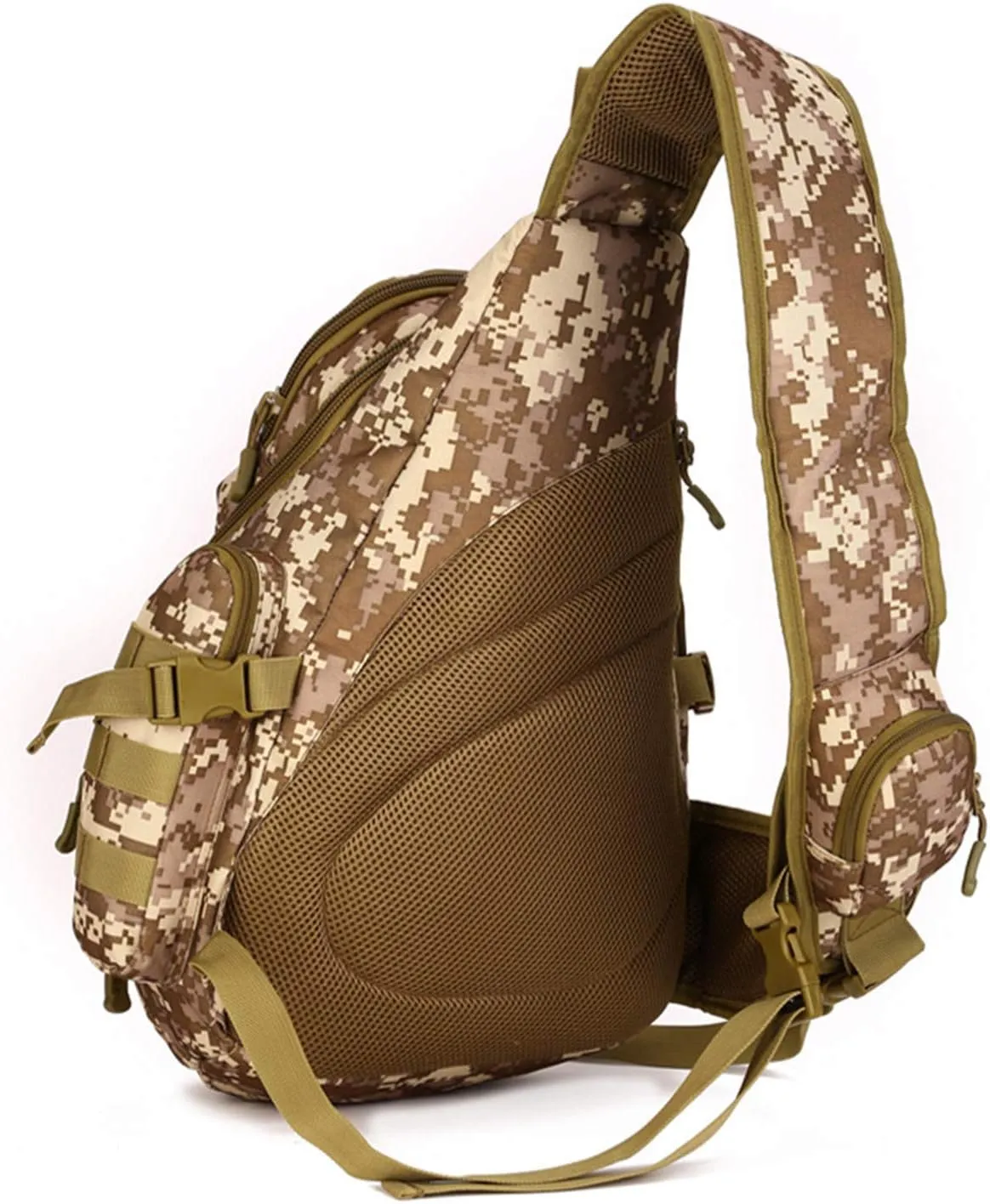 UNISTRENGH Tactical Military Sling Chest Daypack Crossbody MOLLE Laptop Backpack Large Shoulder Duffel Bags Gear Duty Pack (Desert Camo)