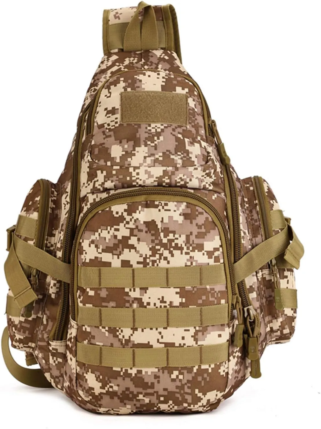 UNISTRENGH Tactical Military Sling Chest Daypack Crossbody MOLLE Laptop Backpack Large Shoulder Duffel Bags Gear Duty Pack (Desert Camo)