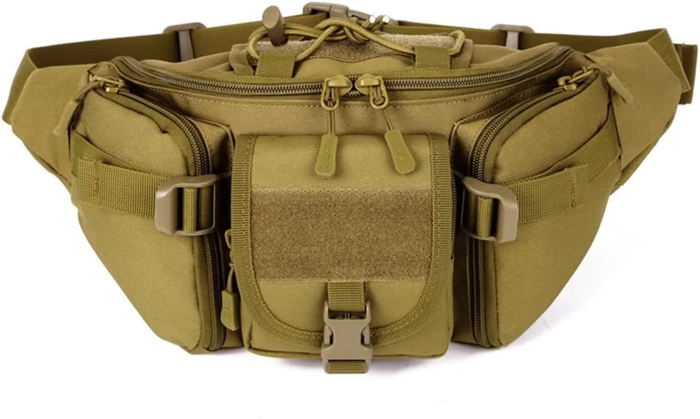 Unistrengh Tactical Waist Pack Military Fanny Belt Pouch Waterproof WR Bum Bag for Outdoor Climbing Fishing Running Hunting Fit IPhone 8 7 7plus (Coyote Brown)