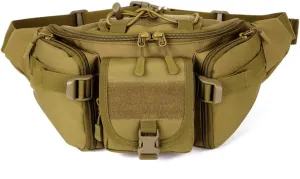 Unistrengh Tactical Waist Pack Military Fanny Belt Pouch Waterproof WR Bum Bag for Outdoor Climbing Fishing Running Hunting Fit IPhone 8 7 7plus (Coyote Brown)