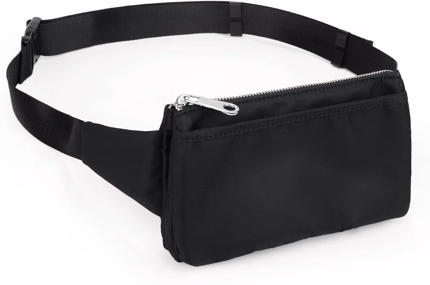 UTO Fanny Pack for Women Men Water-Repellent Nylon Belt Bag Fashion Lightweight Waist Pack with 5 Zipper Pockets