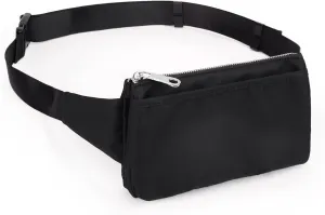 UTO Fanny Pack for Women Men Water-Repellent Nylon Belt Bag Fashion Lightweight Waist Pack with 5 Zipper Pockets