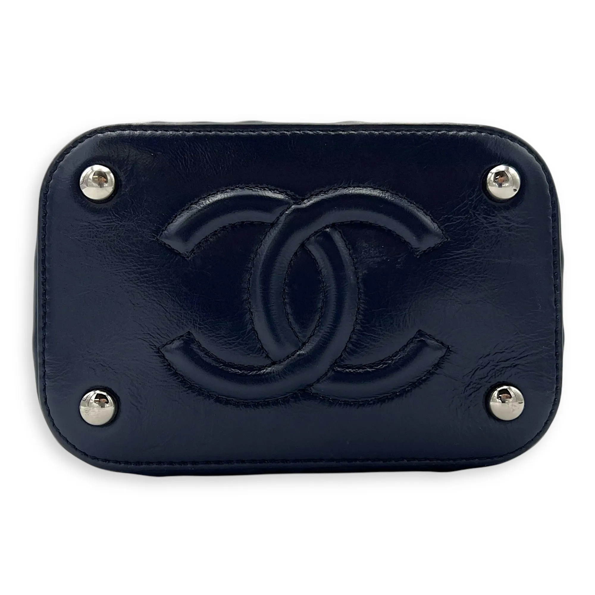 Vanity Crossbody Bag Blue in Rattan, Gold hardware