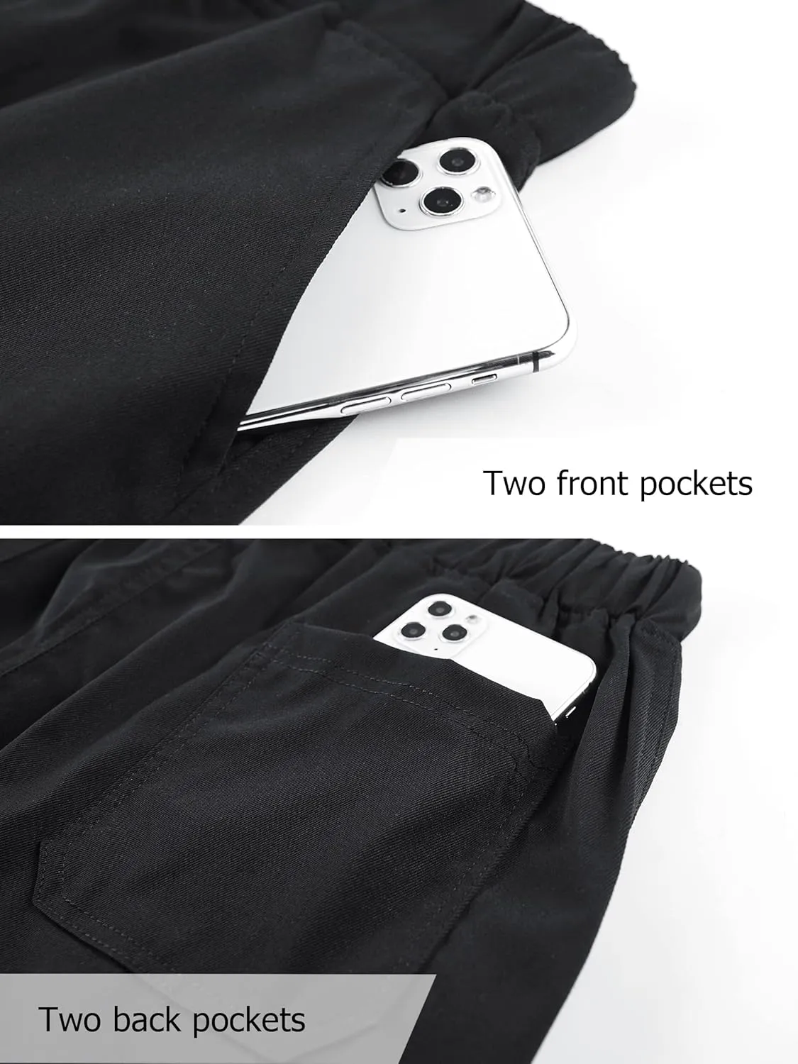 Vcansion Women's Casual Elastic Waist Drawstring Relaxed Fit Multi-Pockets Cotton Cargo Shorts
